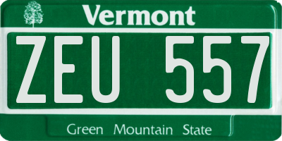 VT license plate ZEU557