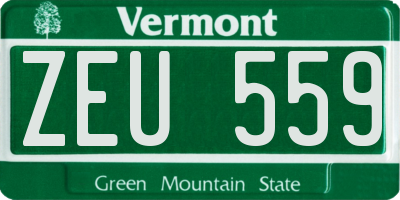 VT license plate ZEU559