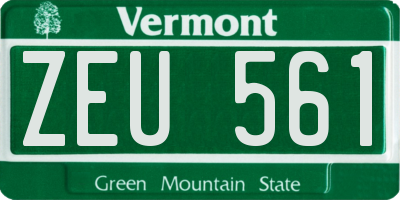 VT license plate ZEU561