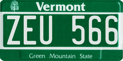 VT license plate ZEU566