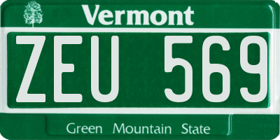 VT license plate ZEU569