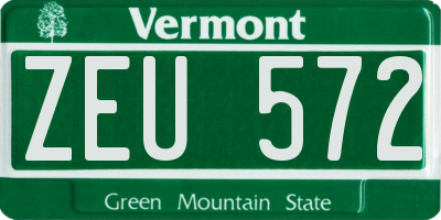 VT license plate ZEU572