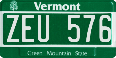 VT license plate ZEU576