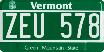 VT license plate ZEU578