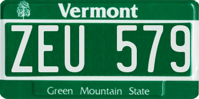 VT license plate ZEU579