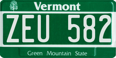 VT license plate ZEU582