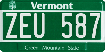 VT license plate ZEU587