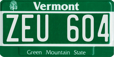 VT license plate ZEU604