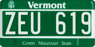 VT license plate ZEU619