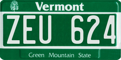 VT license plate ZEU624