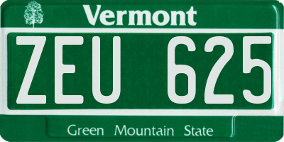VT license plate ZEU625