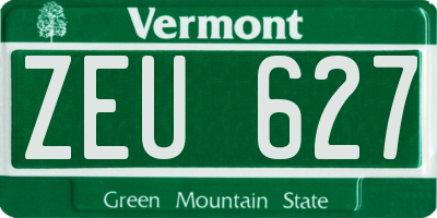 VT license plate ZEU627