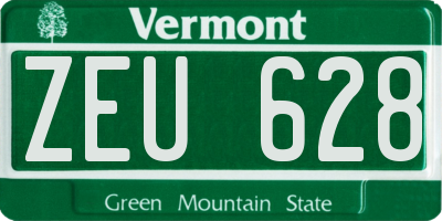 VT license plate ZEU628