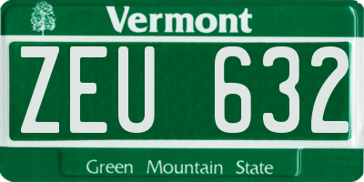 VT license plate ZEU632