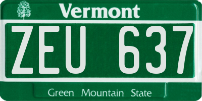 VT license plate ZEU637