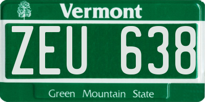 VT license plate ZEU638