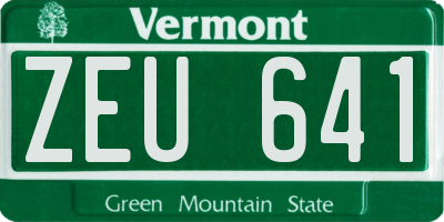 VT license plate ZEU641