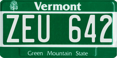 VT license plate ZEU642