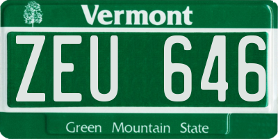 VT license plate ZEU646