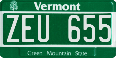 VT license plate ZEU655