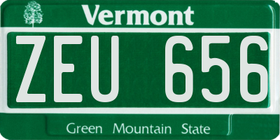 VT license plate ZEU656
