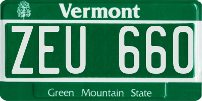 VT license plate ZEU660