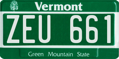 VT license plate ZEU661