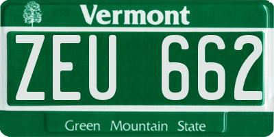 VT license plate ZEU662