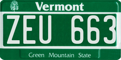 VT license plate ZEU663