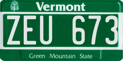 VT license plate ZEU673