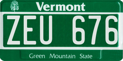 VT license plate ZEU676