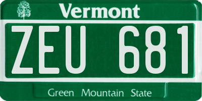 VT license plate ZEU681