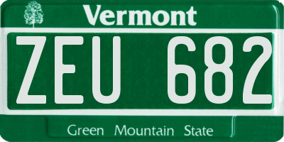 VT license plate ZEU682