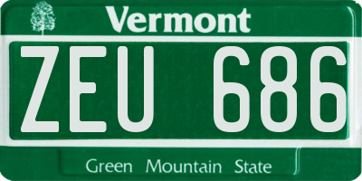 VT license plate ZEU686
