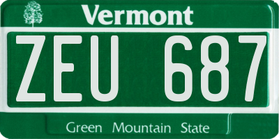 VT license plate ZEU687