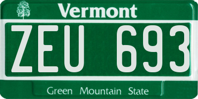 VT license plate ZEU693