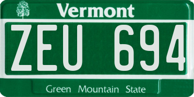 VT license plate ZEU694