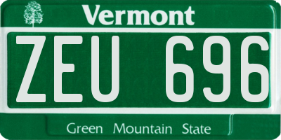 VT license plate ZEU696