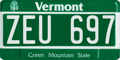 VT license plate ZEU697