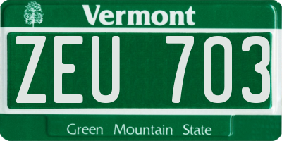 VT license plate ZEU703