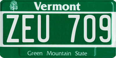 VT license plate ZEU709