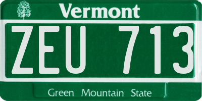VT license plate ZEU713
