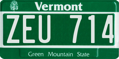VT license plate ZEU714