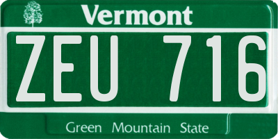VT license plate ZEU716