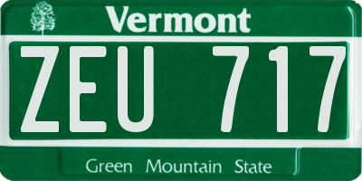 VT license plate ZEU717
