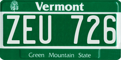 VT license plate ZEU726