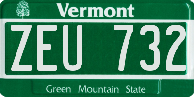 VT license plate ZEU732