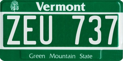 VT license plate ZEU737