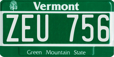 VT license plate ZEU756