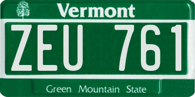 VT license plate ZEU761